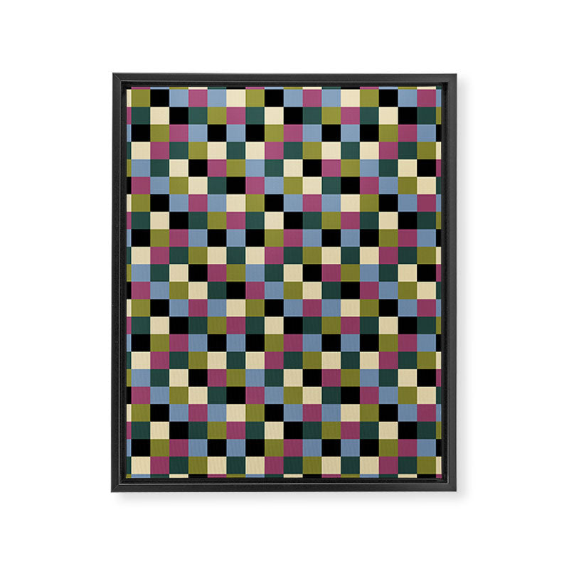 Bold Colorful Checks Pattern - Small I Framed Canvas Print Gallery Image 8