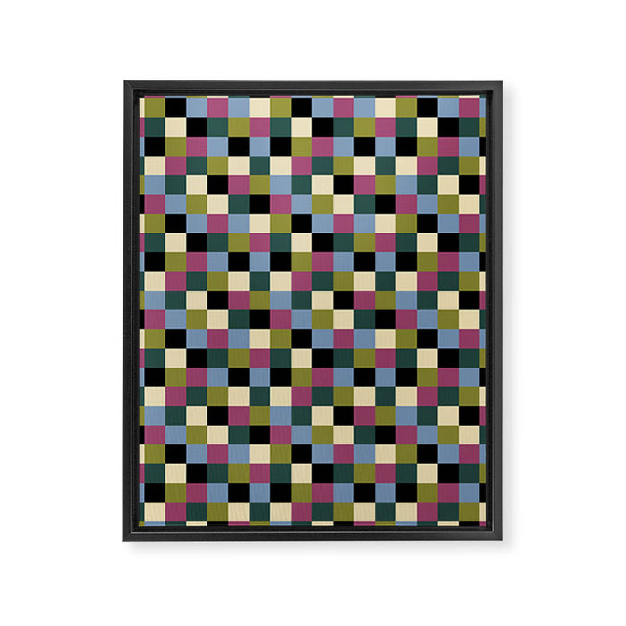 Bold Colorful Checks Pattern - Small I Framed Canvas Print Gallery Image 1