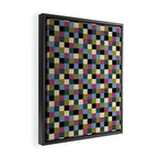 Bold Colorful Checks Pattern - Small I Framed Canvas Print Gallery Image 2