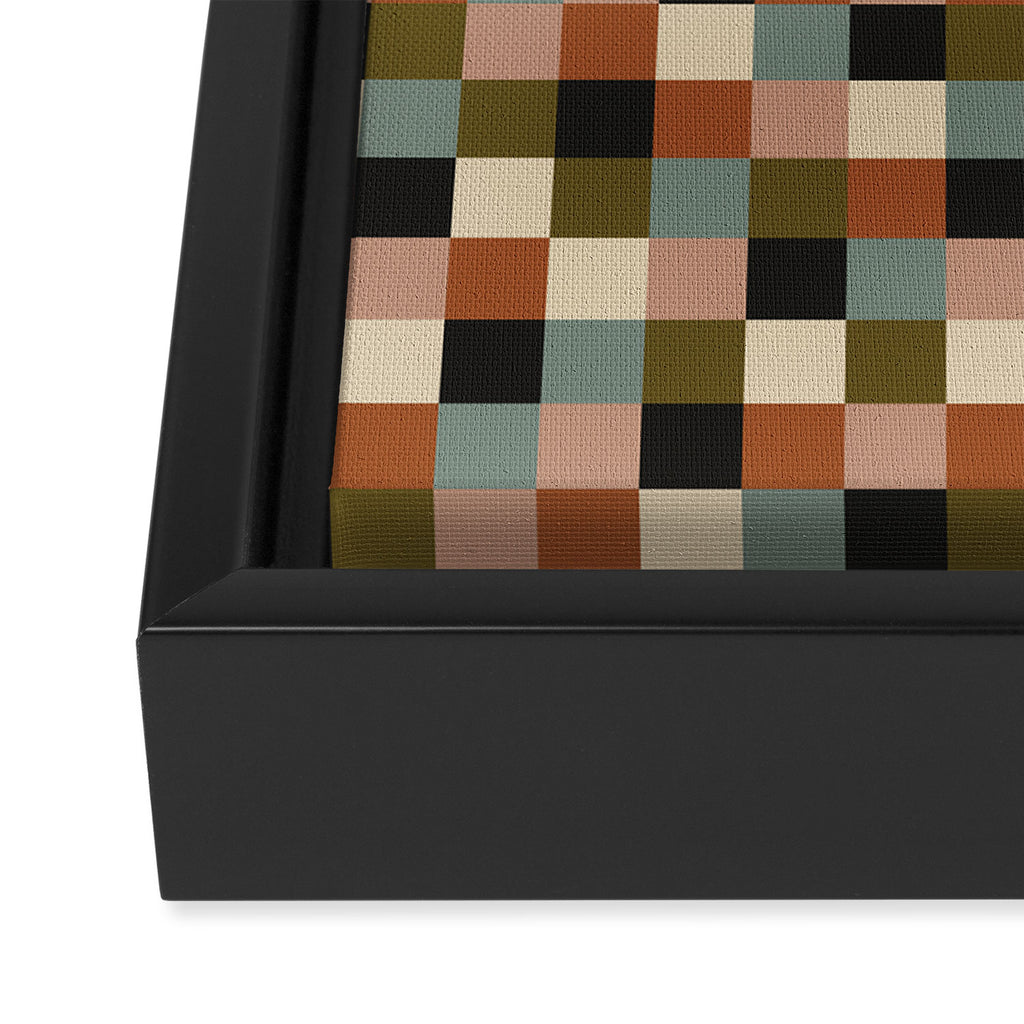 Bold Colorful Checks Pattern - Small II Framed Canvas Print Gallery Image 3