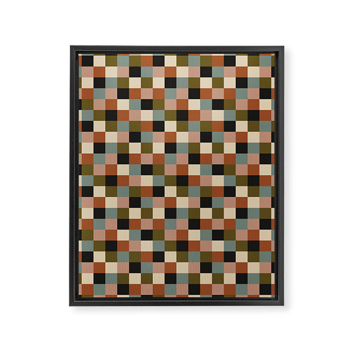Bold Colorful Checks Pattern - Small II Framed Canvas Print Gallery Image 1