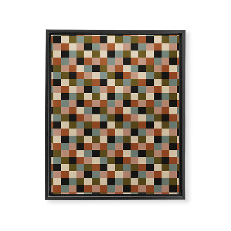 Bold Colorful Checks Pattern - Small II Framed Canvas Print Gallery Image 8