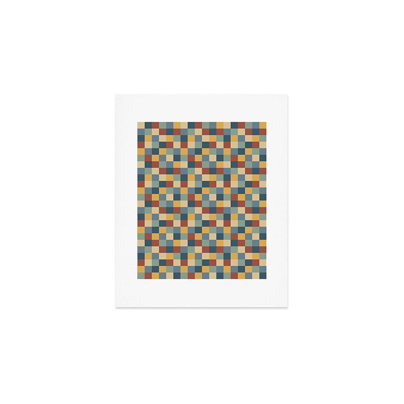 Bold Colorful Checks Pattern - Small IX Art Print Gallery Image 1