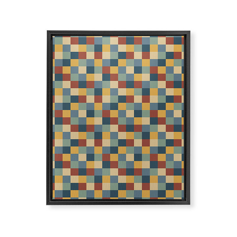 Bold Colorful Checks Pattern - Small IX Framed Canvas Print Gallery Image 8