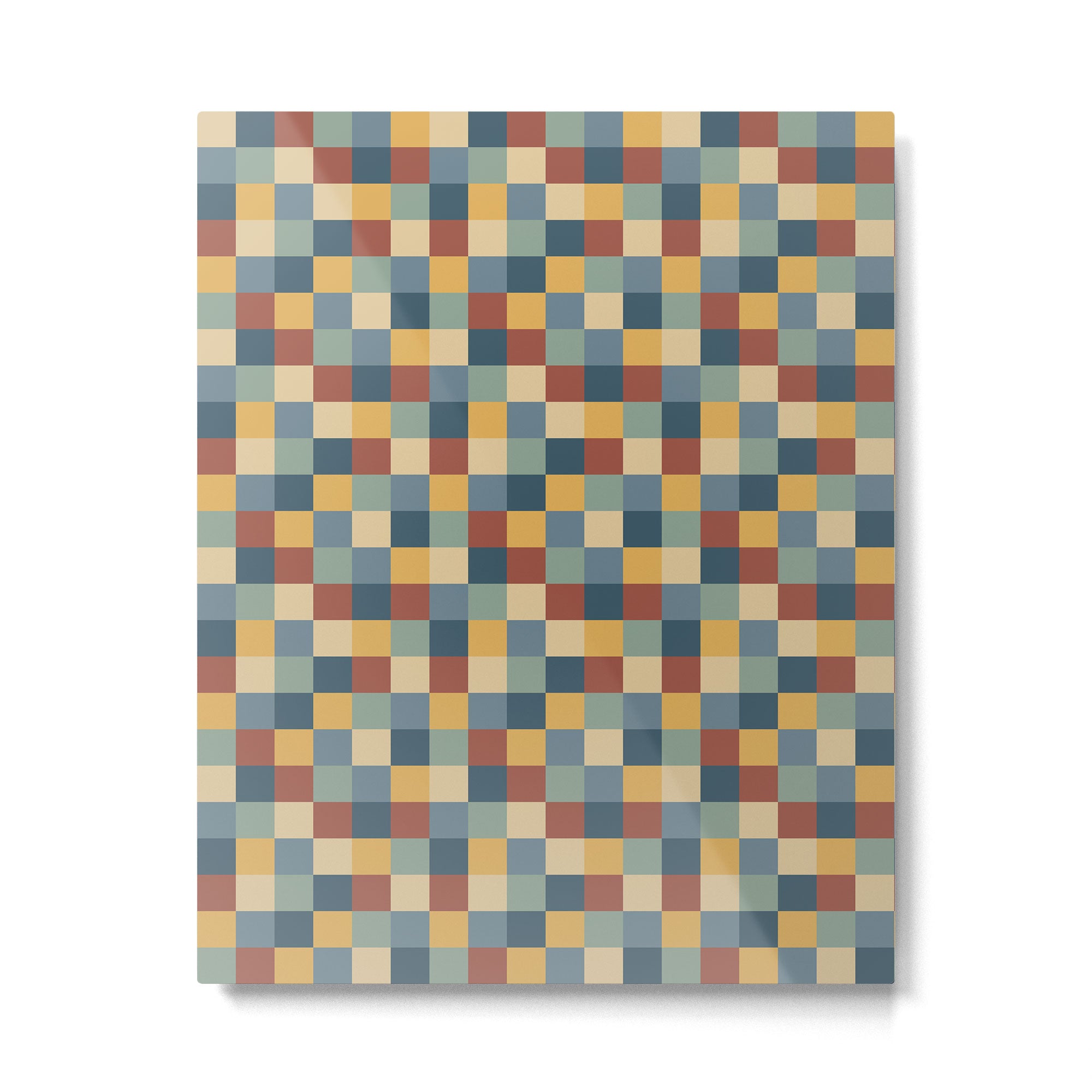 Bold Colorful Checks Pattern - Small IX Metal Print Gallery Image 6