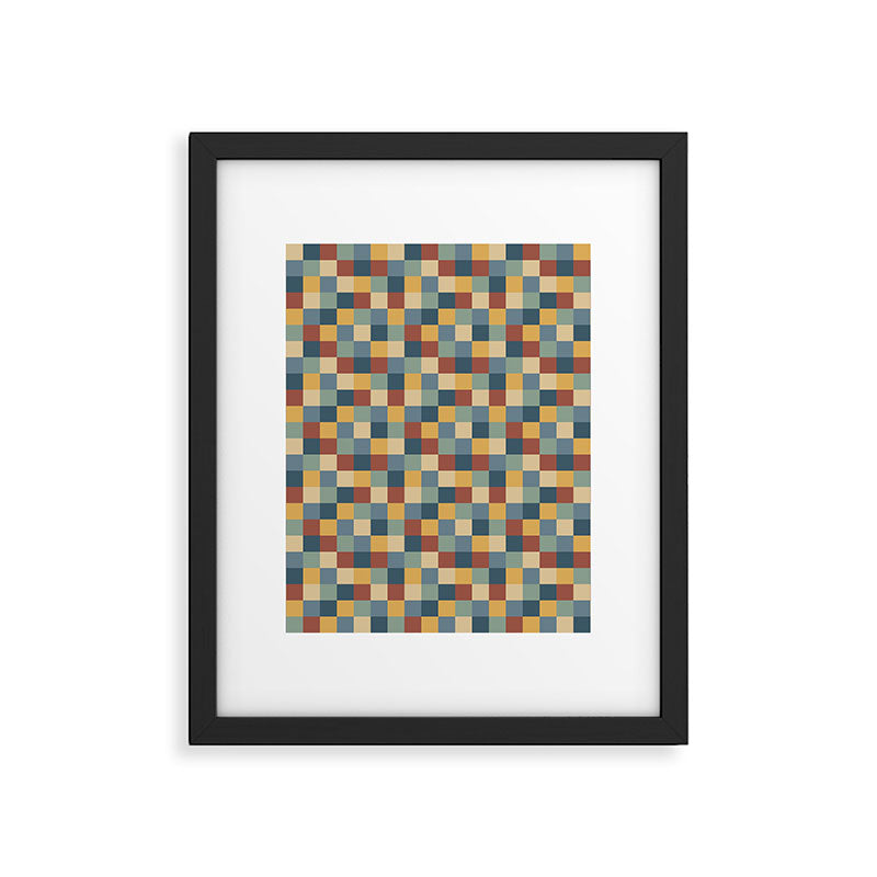 Bold Colorful Checks Pattern - Small IX Framed Art Print Gallery Image 6