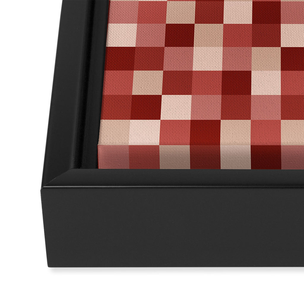 Bold Colorful Checks Pattern - Small X Framed Canvas Print Gallery Image 3