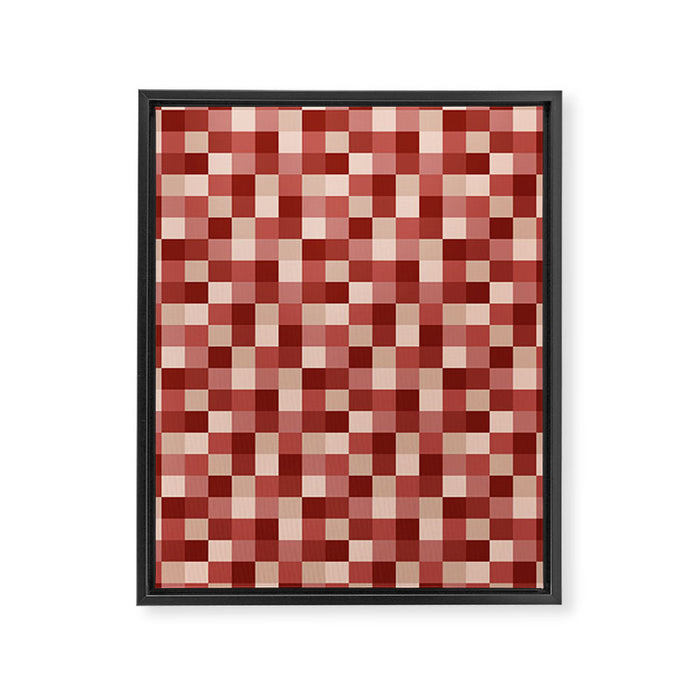 Bold Colorful Checks Pattern - Small X Framed Canvas Print Gallery Image 1