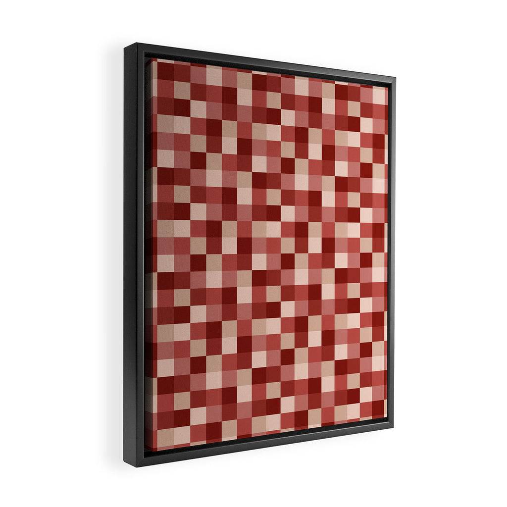 Bold Colorful Checks Pattern - Small X Framed Canvas Print Gallery Image 2