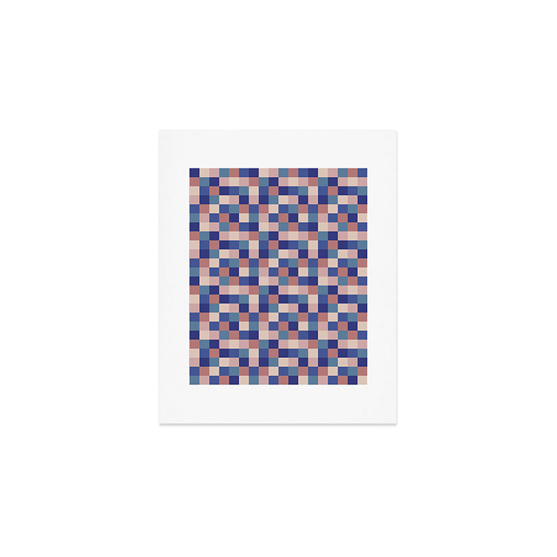 Bold Colorful Checks Pattern - Small XV Art Print Gallery Image 1