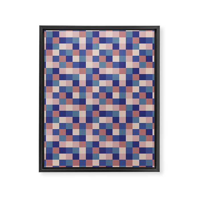 Bold Colorful Checks Pattern - Small XV Framed Canvas Print Gallery Image 1