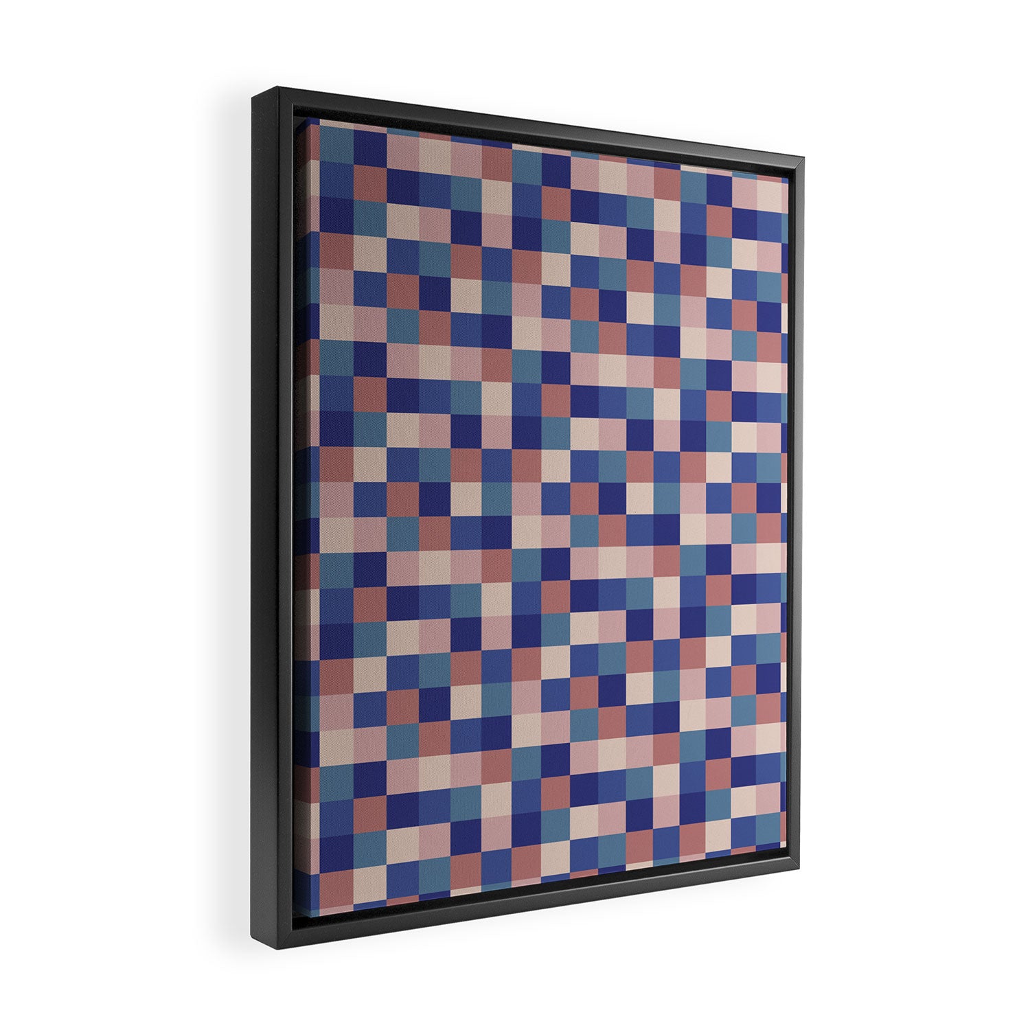 Bold Colorful Checks Pattern - Small XV Framed Canvas Print Gallery Image 2