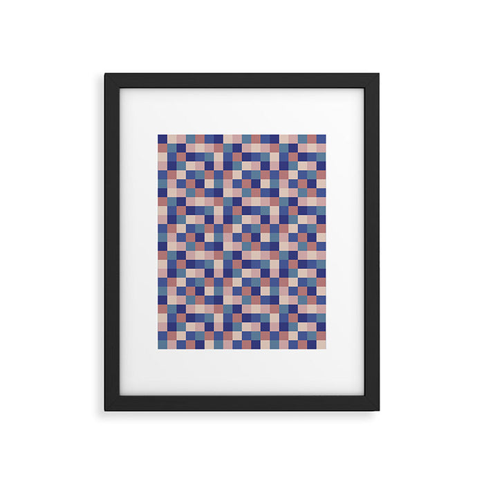 Bold Colorful Checks Pattern - Small XV Framed Art Print Gallery Image 1