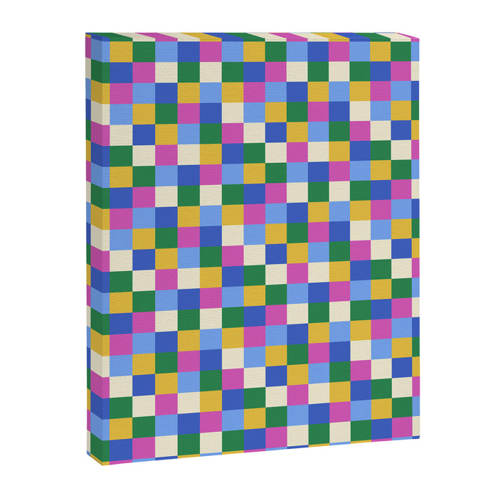 Bold Colorful Checks Pattern - Small XVI Canvas Print Gallery Image 1