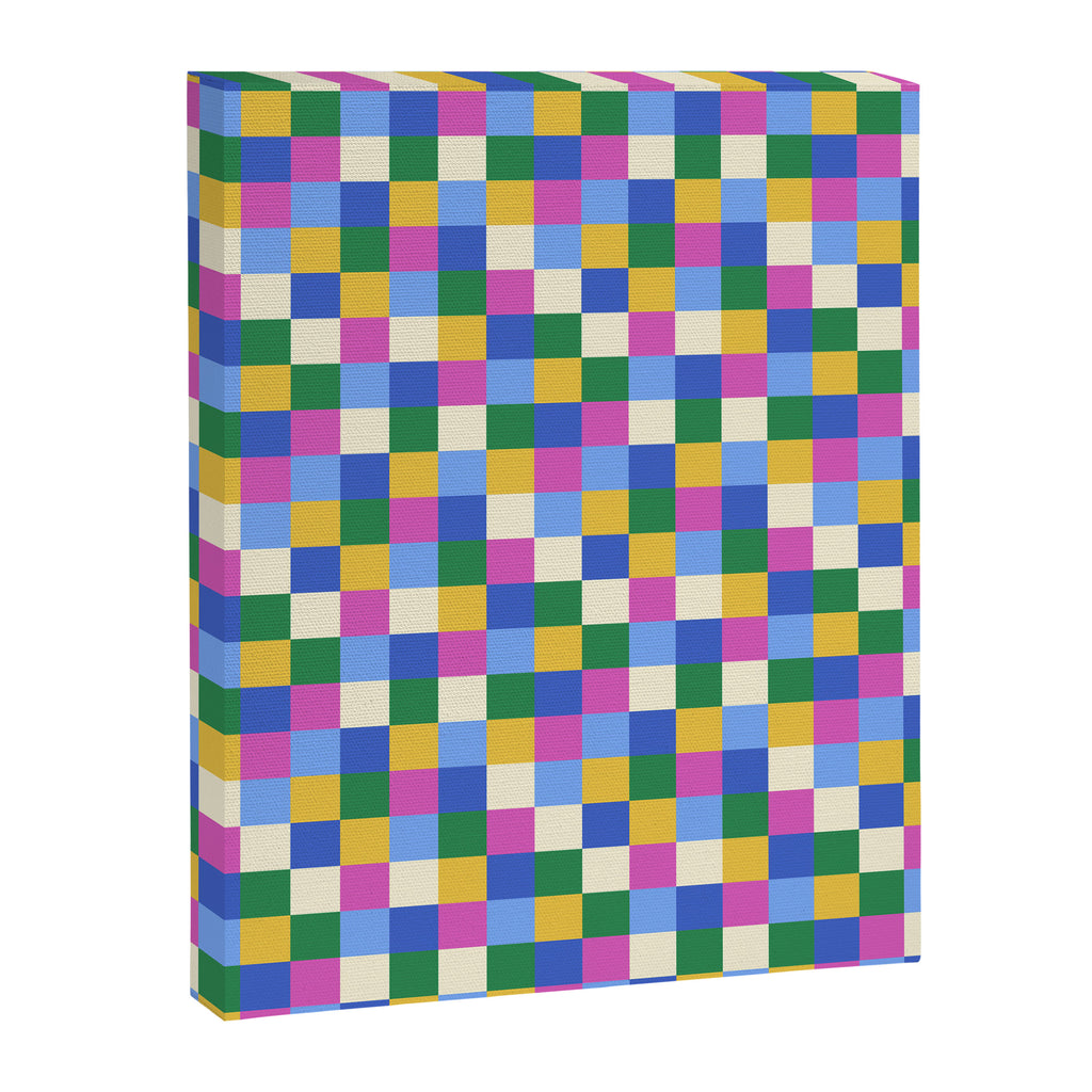 Bold Colorful Checks Pattern - Small XVI Canvas Print Gallery Image 8