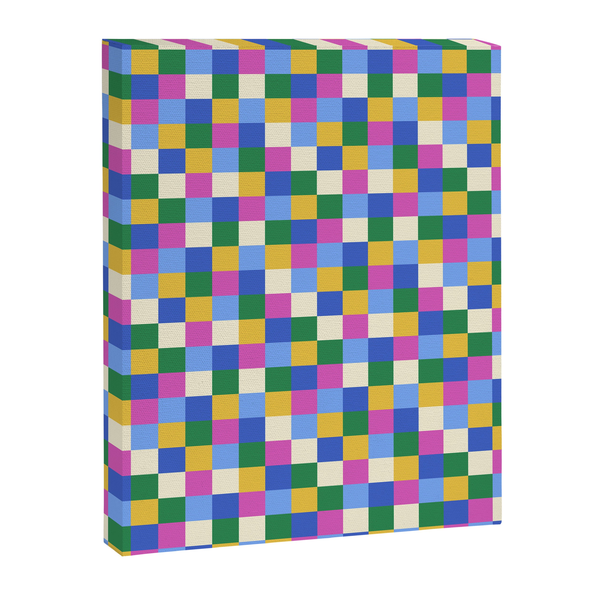 Bold Colorful Checks Pattern - Small XVI Canvas Print Gallery Image 8