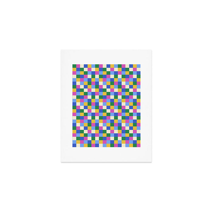 Bold Colorful Checks Pattern - Small XVI Art Print Gallery Image 1
