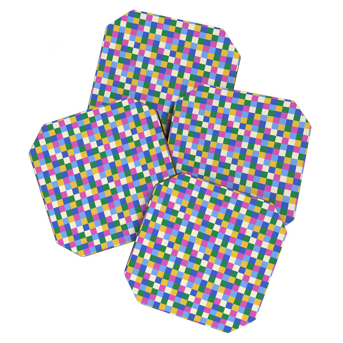Bold Colorful Checks Pattern - Small XVI Coaster Gallery Image 1