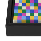 Bold Colorful Checks Pattern - Small XVI Framed Canvas Print Gallery Image 3