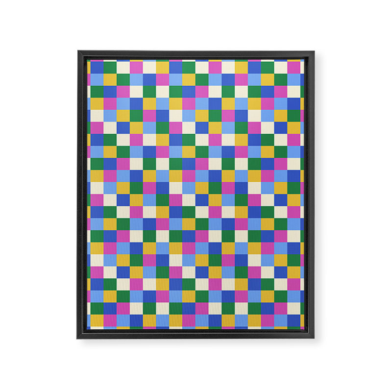Bold Colorful Checks Pattern - Small XVI Framed Canvas Print Gallery Image 8