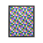 Bold Colorful Checks Pattern - Small XVI Framed Canvas Print Gallery Image 8