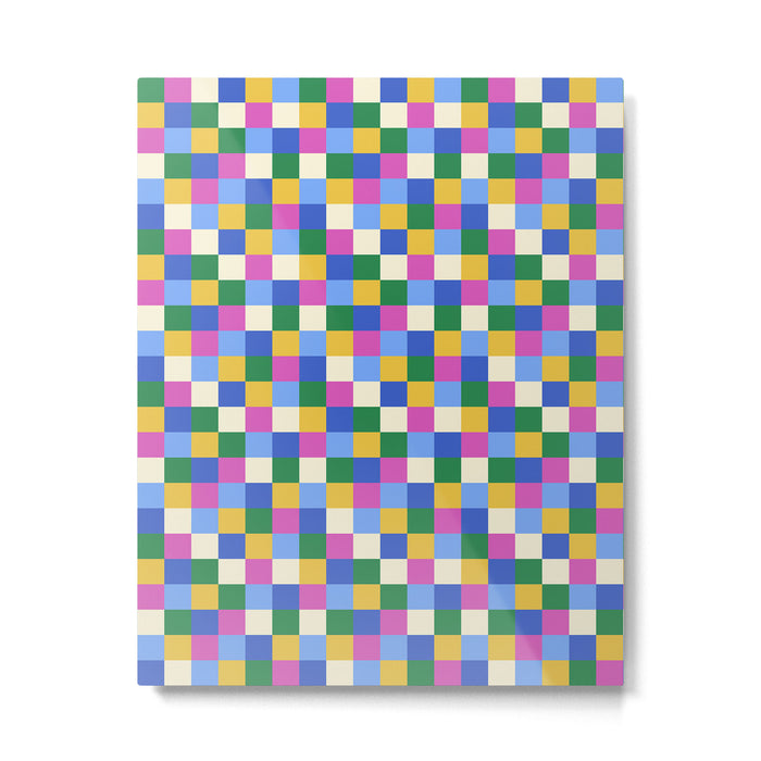 Bold Colorful Checks Pattern - Small XVI Metal Print Gallery Image 1
