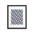Bold Colorful Checks Pattern - Small XVI Framed Art Print Gallery Image 6