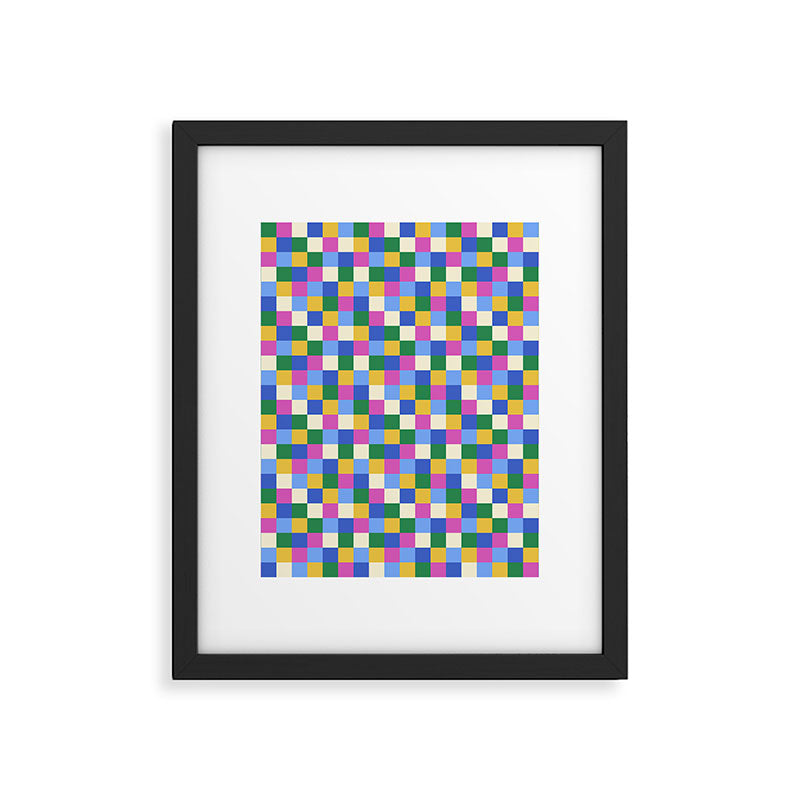 Bold Colorful Checks Pattern - Small XVI Framed Art Print Gallery Image 6
