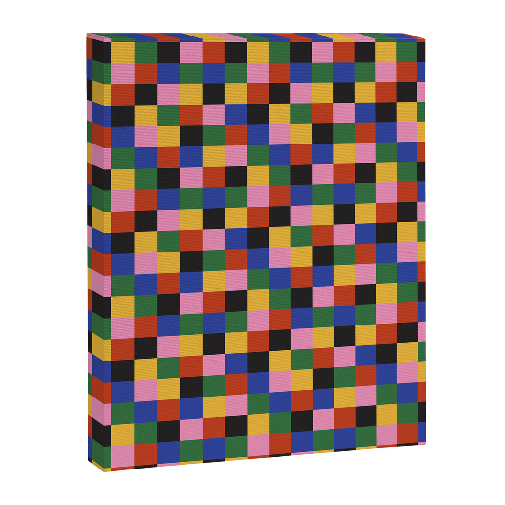 Bold Colorful Checks Pattern - Small XVII Canvas Print Gallery Image 8