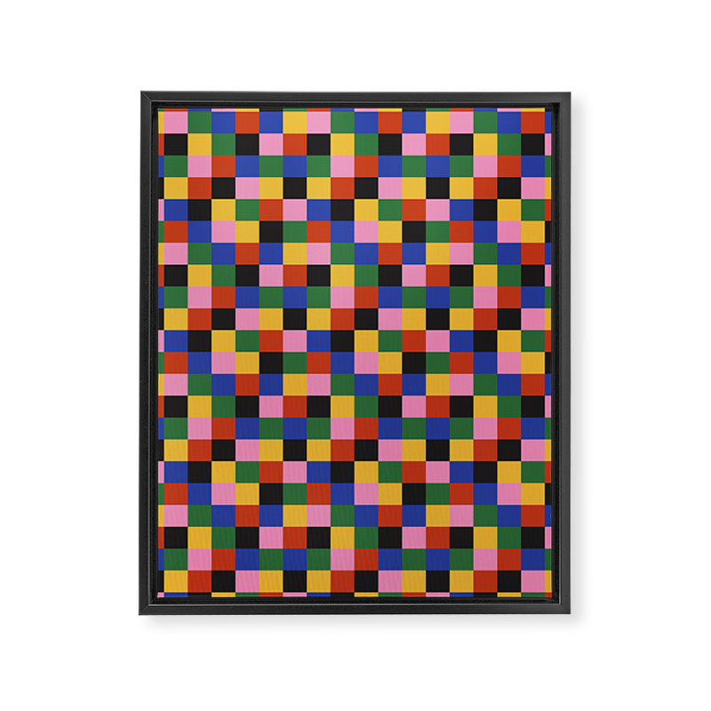 Bold Colorful Checks Pattern - Small XVII Framed Canvas Print Gallery Image 8