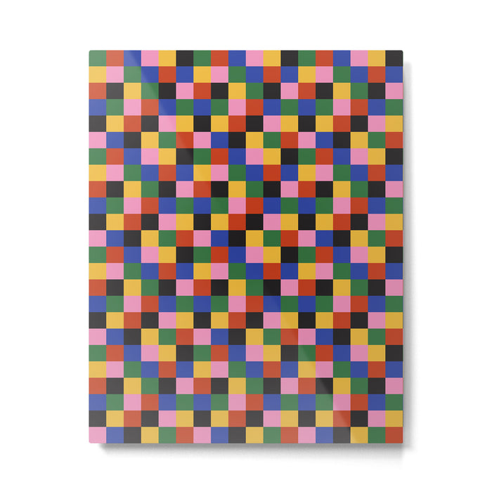 Bold Colorful Checks Pattern - Small XVII Metal Print Gallery Image 1