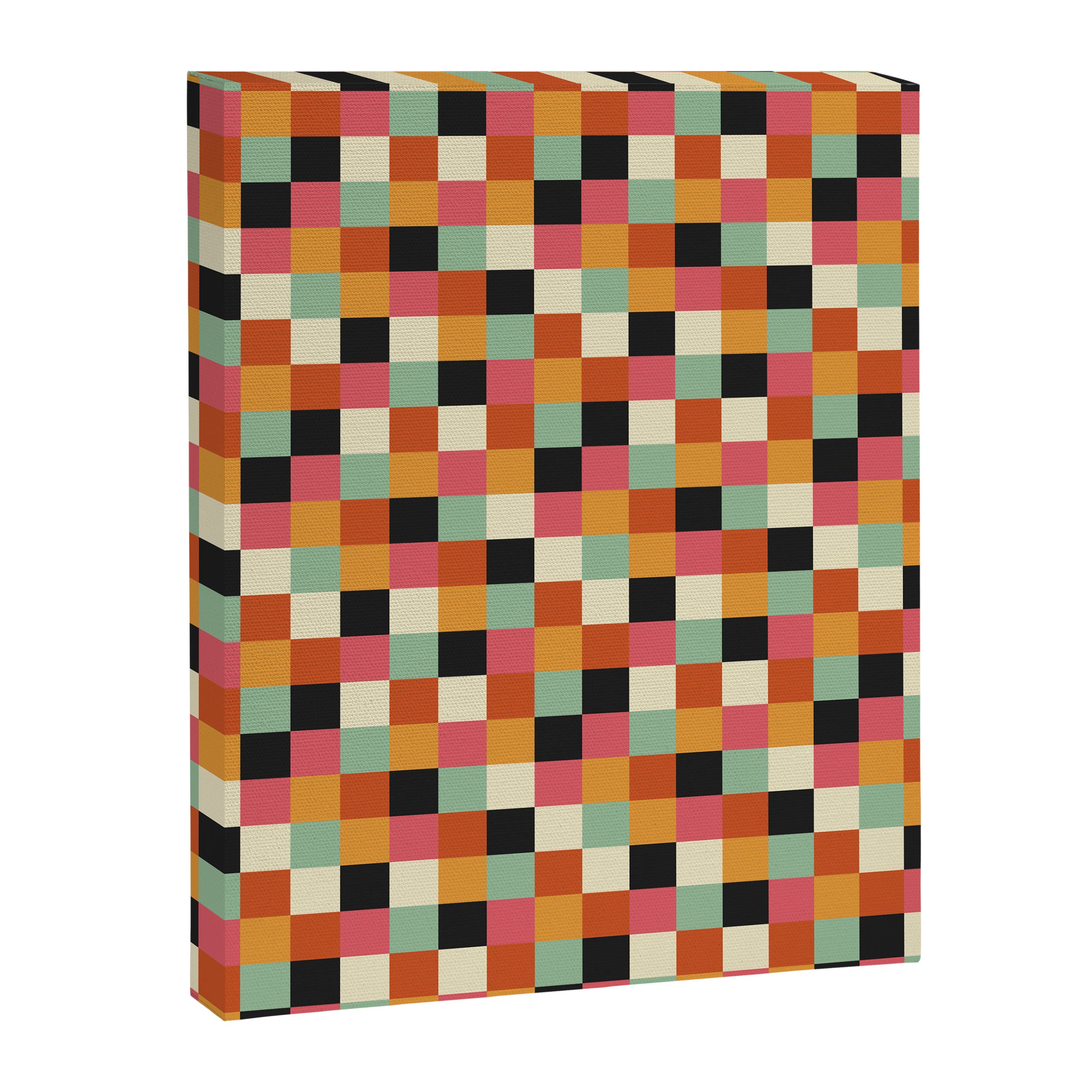 Bold Colorful Checks Pattern - Small XVIII Canvas Print Gallery Image 8