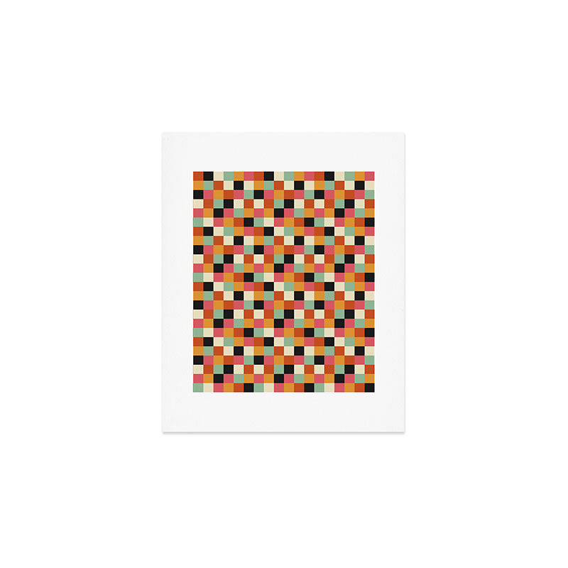 Bold Colorful Checks Pattern - Small XVIII Art Print Gallery Image 1