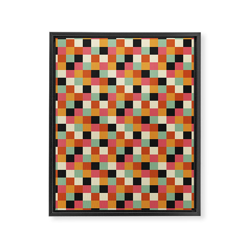 Bold Colorful Checks Pattern - Small XVIII Framed Canvas Print Gallery Image 8