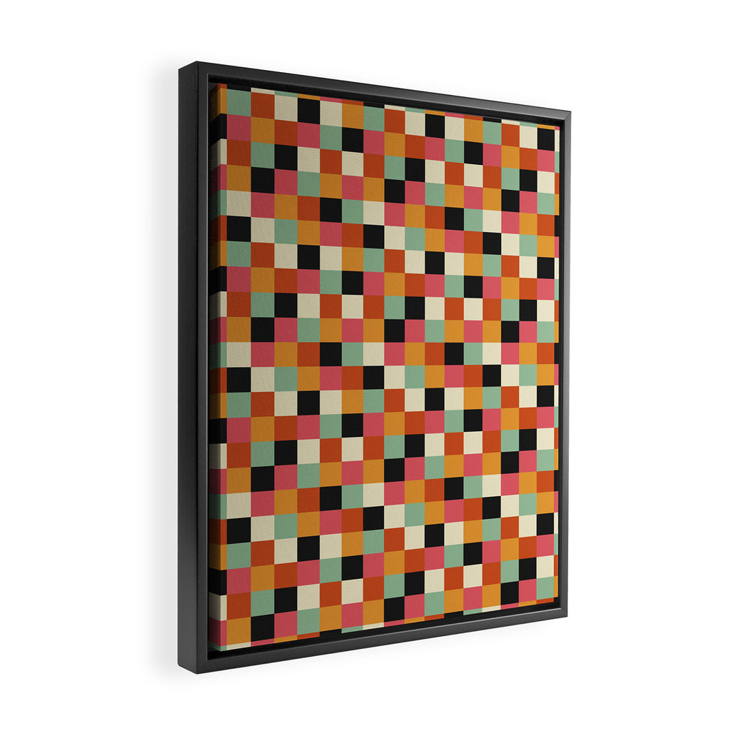 Bold Colorful Checks Pattern - Small XVIII Framed Canvas Print Gallery Image 2