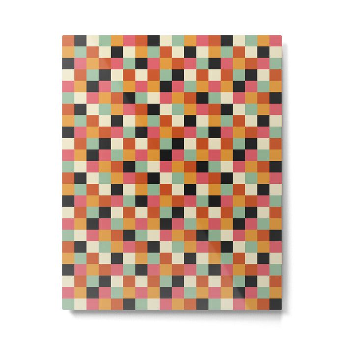 Bold Colorful Checks Pattern - Small XVIII Metal Print Gallery Image 1