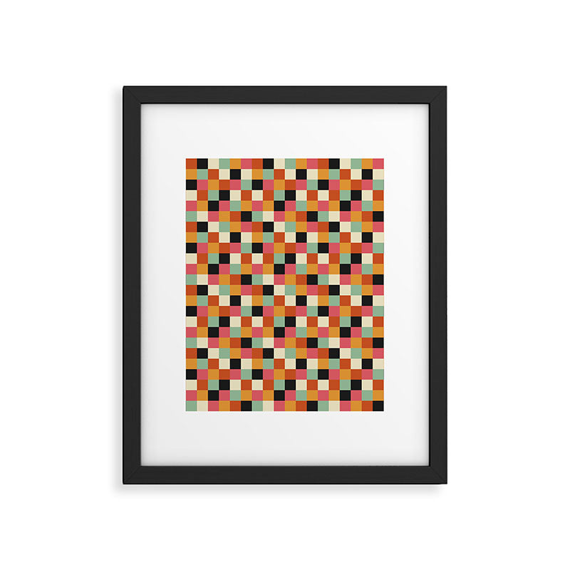 Bold Colorful Checks Pattern - Small XVIII Framed Art Print Gallery Image 6