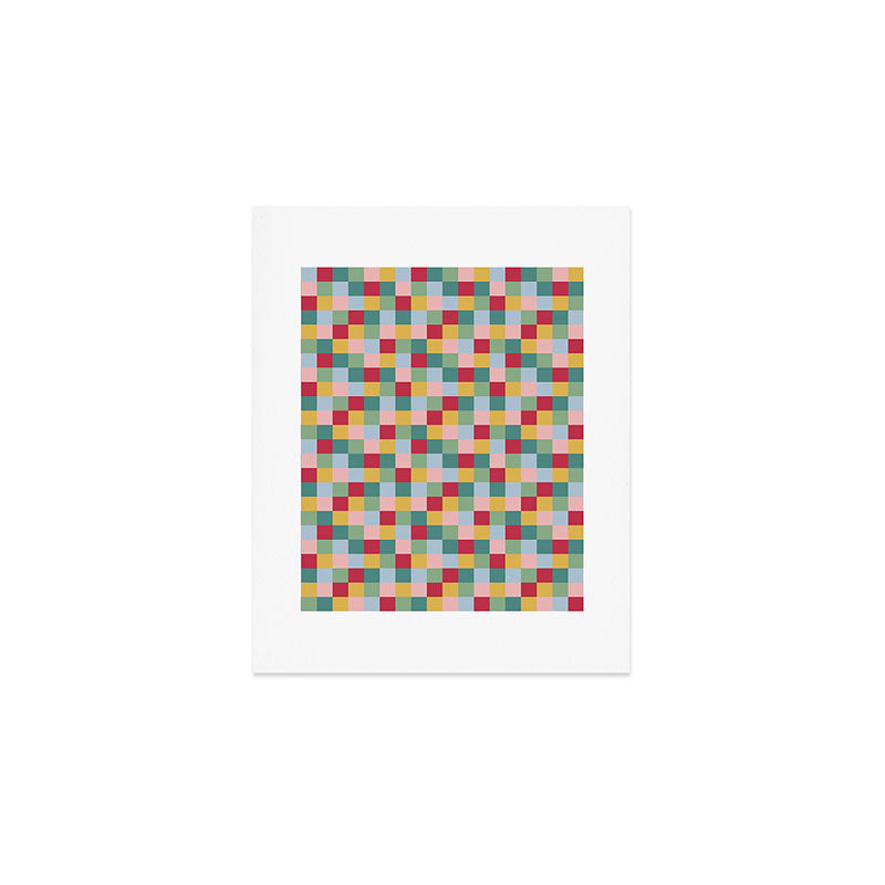 Bold Colorful Checks Pattern - Small XXII Art Print Gallery Image 1