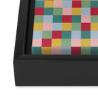 Bold Colorful Checks Pattern - Small XXII Framed Canvas Print Gallery Image 3