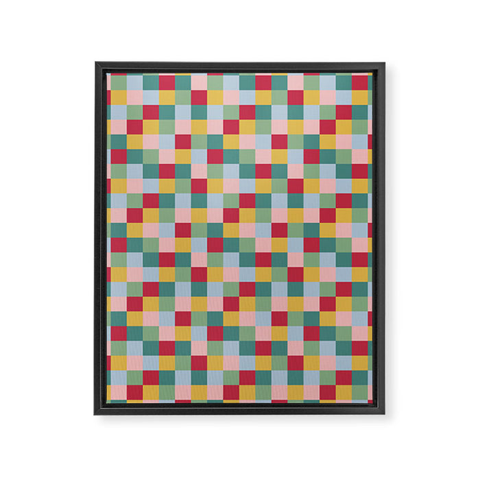 Bold Colorful Checks Pattern - Small XXII Framed Canvas Print Gallery Image 1