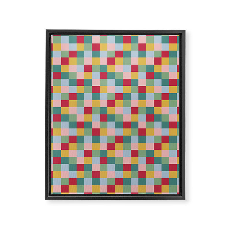 Bold Colorful Checks Pattern - Small XXII Framed Canvas Print Gallery Image 8