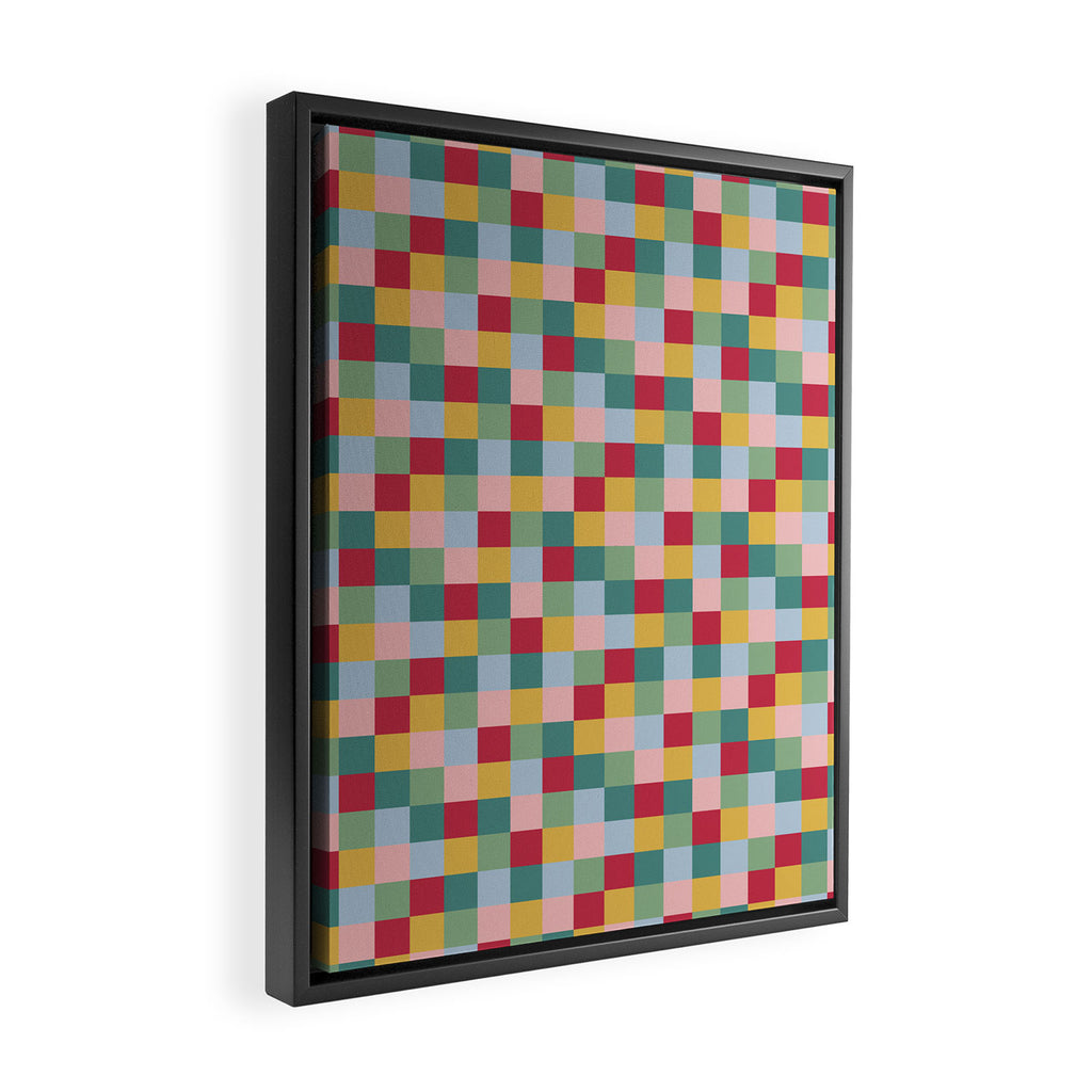 Bold Colorful Checks Pattern - Small XXII Framed Canvas Print Gallery Image 2