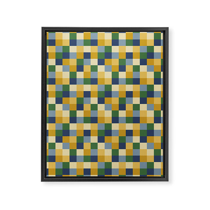 Bold Colorful Checks Pattern - Small XXIII Framed Canvas Print Gallery Image 1