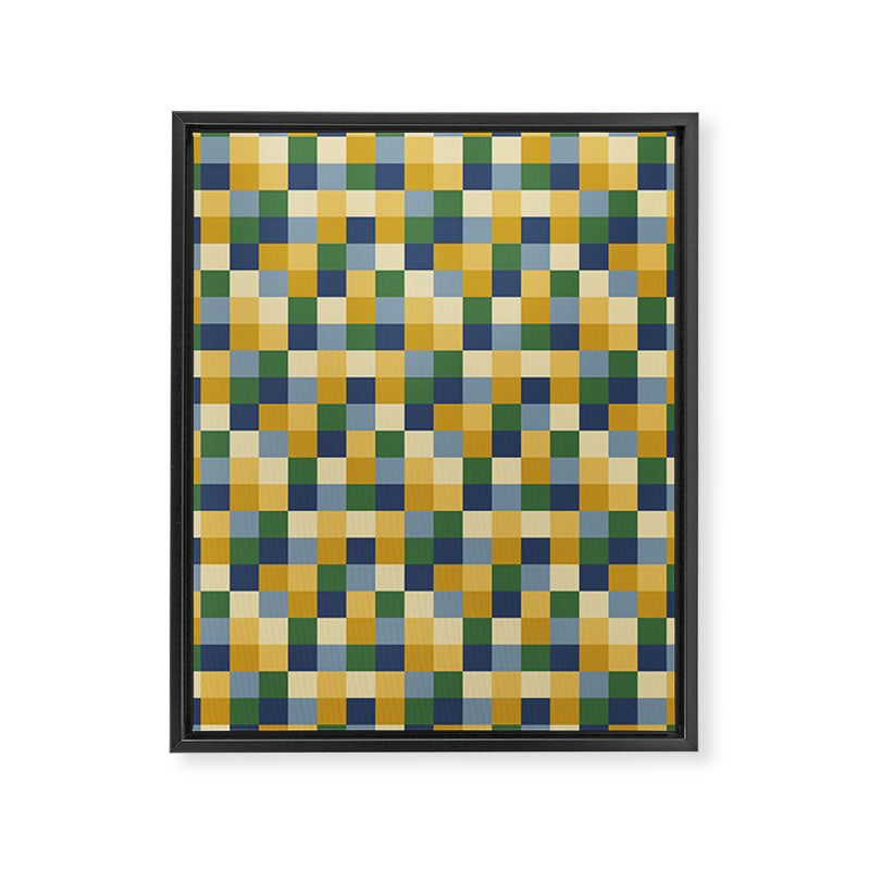 Bold Colorful Checks Pattern - Small XXIII Framed Canvas Print Gallery Image 8