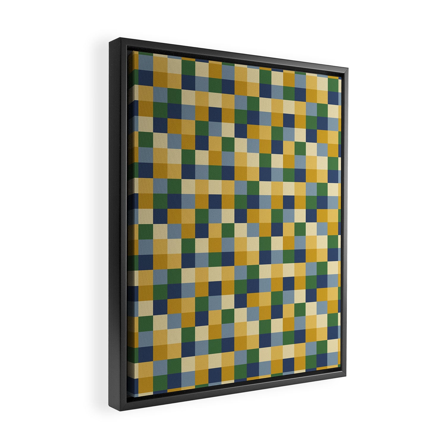 Bold Colorful Checks Pattern - Small XXIII Framed Canvas Print Gallery Image 2