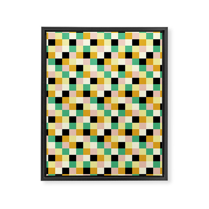 Bold Colorful Checks Pattern - Small XXXIII Framed Canvas Print Gallery Image 8