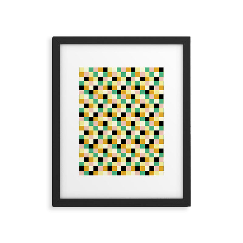 Bold Colorful Checks Pattern - Small XXXIII Framed Art Print Gallery Image 6