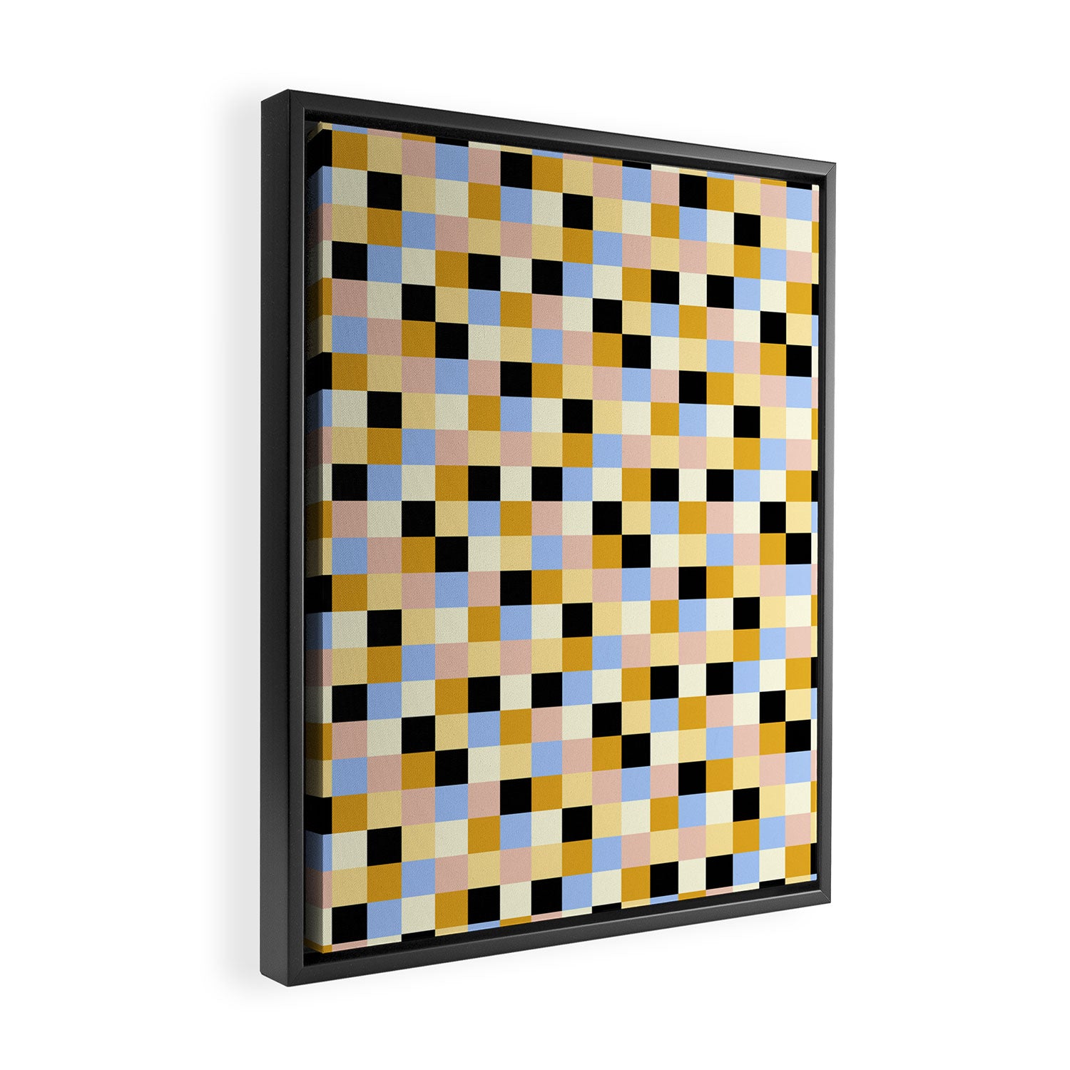 Bold Colorful Checks Pattern - Small XXXV Framed Canvas Print Gallery Image 2