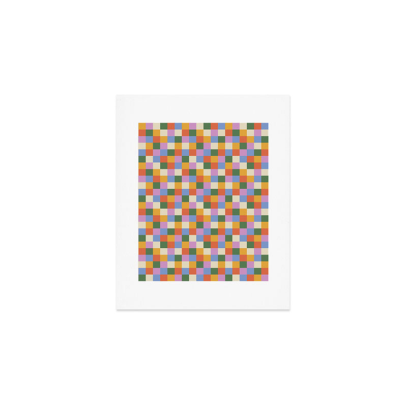 Bold Colorful Checks Pattern - Small XXXVII Art Print Gallery Image 1