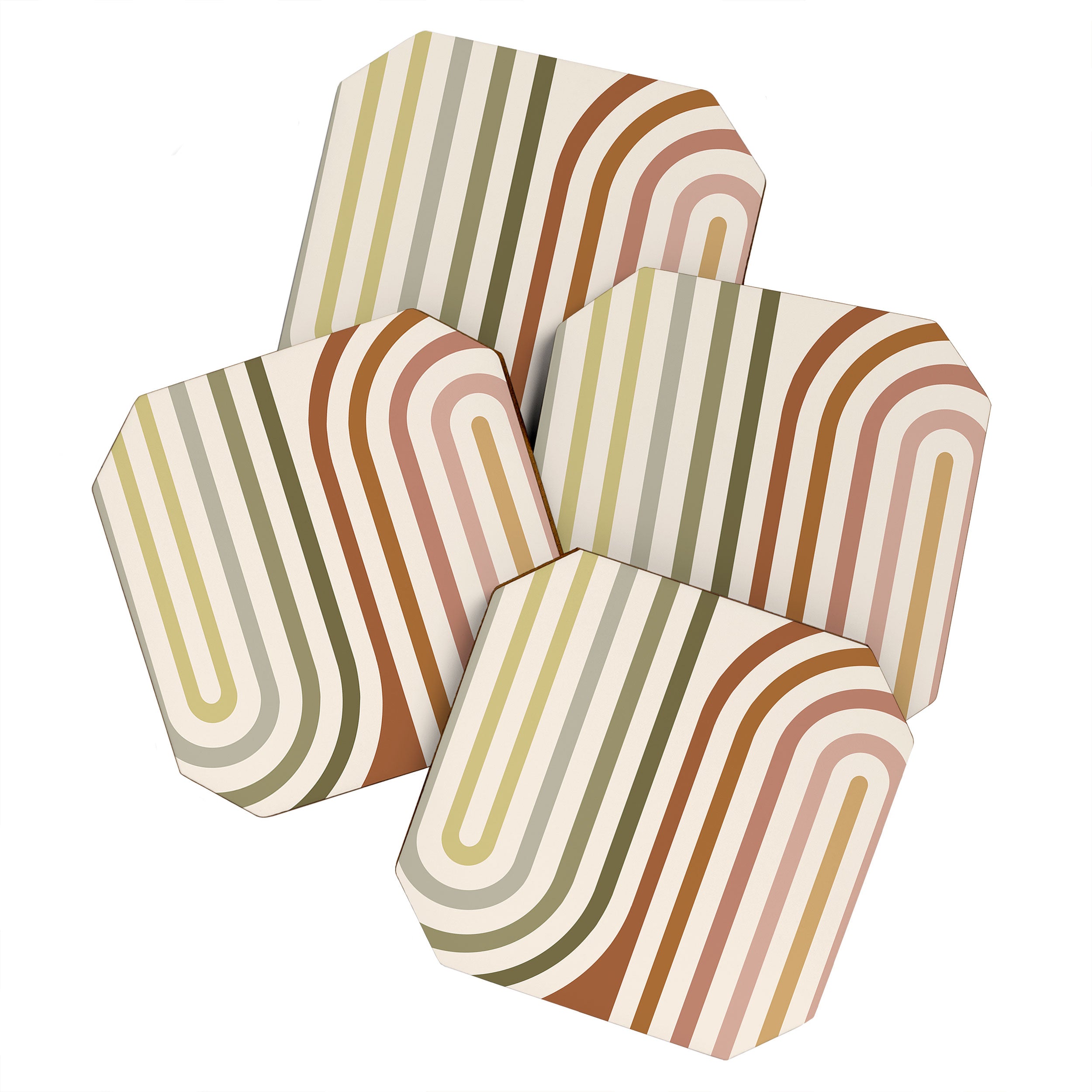 Bold Curvature Stripes I Coaster Gallery Image 1